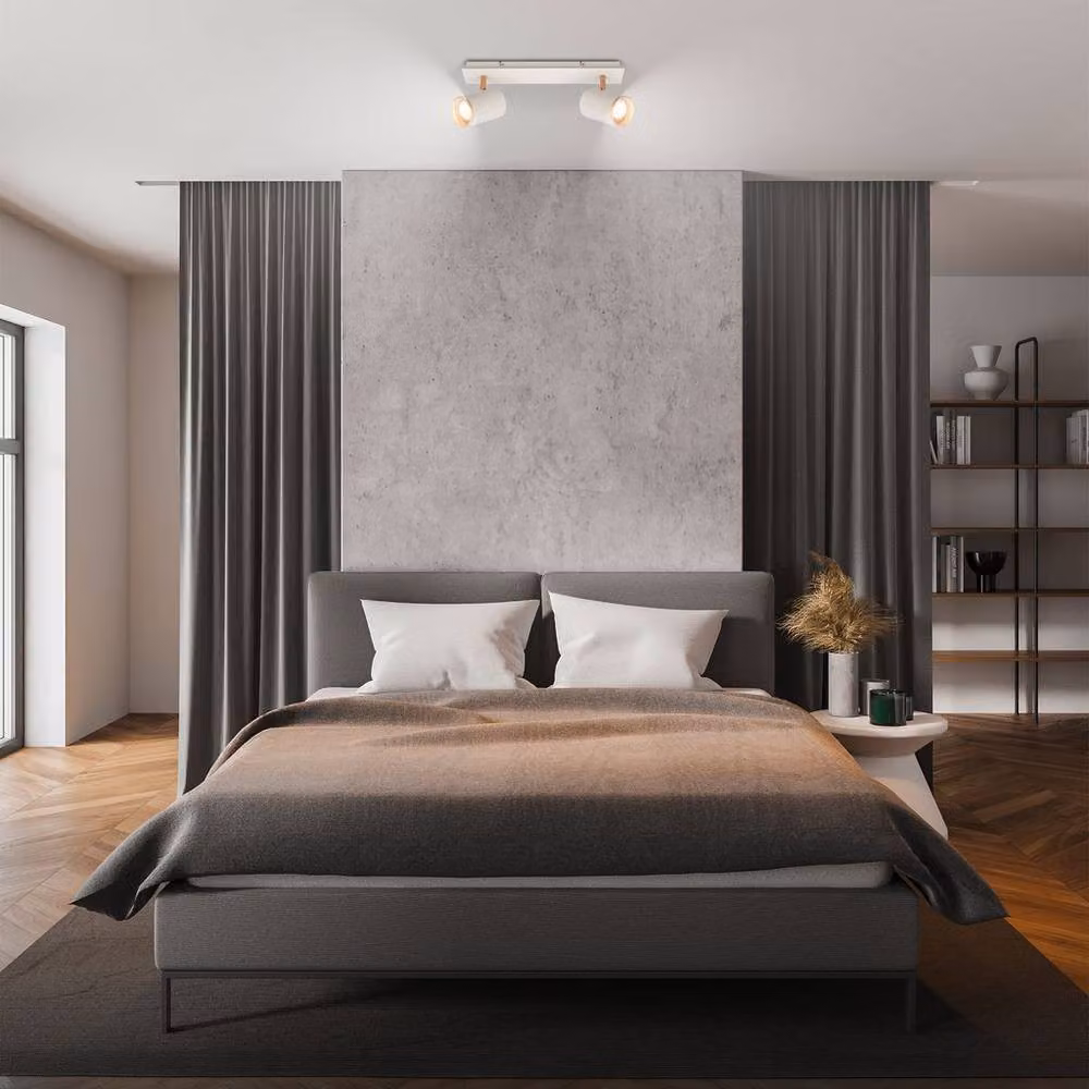 Briloner 2-Way Adjustable GU10 Spotlight Ceiling Light in Grey and Brown – 4