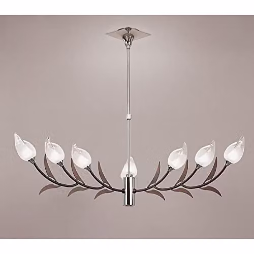 Netlighting Holland Telescopic 9 Light G9 Pendant in Polished Chrome and Grey Wood – 2