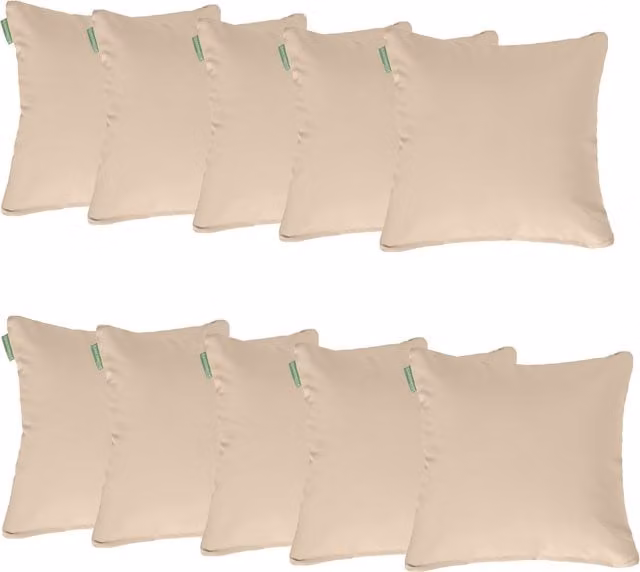 Gardenista Set of 10 Square Outdoor Scatter Cushions in Sand Beige