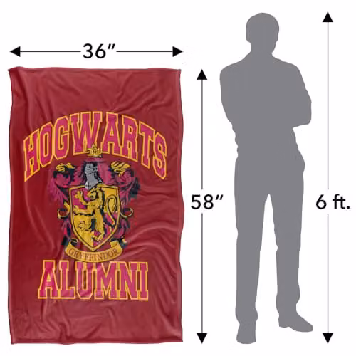 LOGOVISION Harry Potter Hogwarts Gryffindor Alumni Super Soft Silky Touch Fleece Throw Blanket, Multicolour, W: 91.44 cm, L: 147 cm – 3