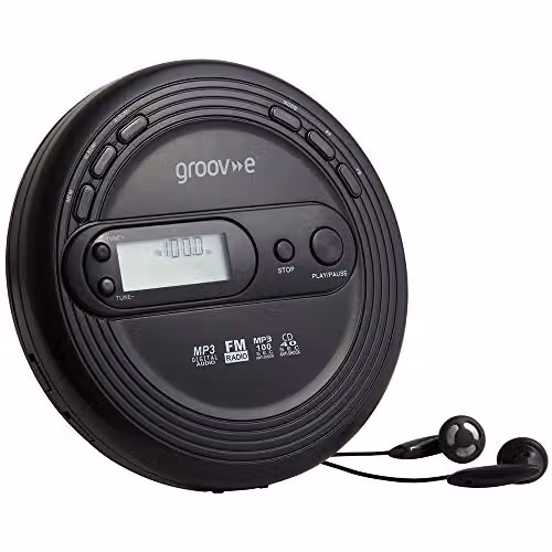 Groov-e Retro Personal CD Player with FM Radio, Black – 2