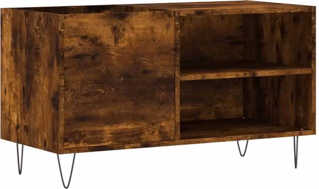 Berkfield Home Record Cabinet in Smoked Oak Brown, W/D/H: 85 x 38 x 48 cm – 1