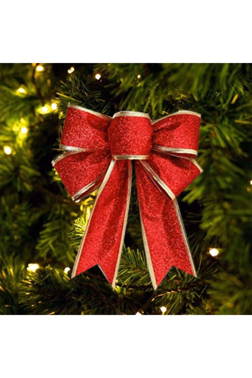 Living and Home 10-Piece Red Christmas Ribbon Bowknot Tree Ornaments – 2