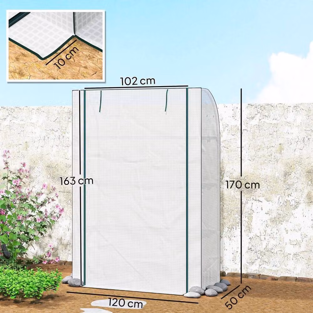 NESTLUNE Mini Greenhouse with PE Cover, White, W/D/H: 100 x 15 x 15 cm – 2