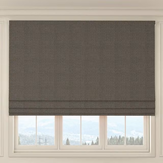 House Llewelyn-Bowen Oak Leaf Made To Measure Blackout Roman Blind in Charcoal Floral Pattern