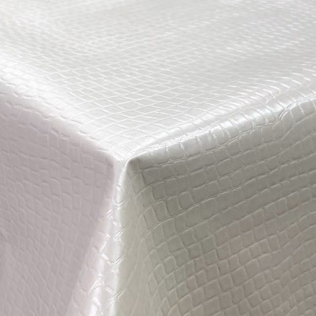 Terrys White Plain Wipe Clean PVC and Polyester Tablecloth