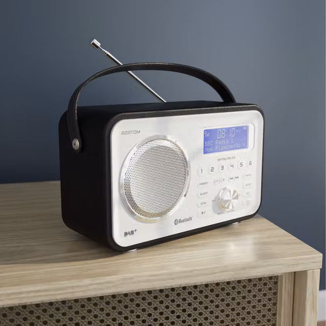 Azatom Spitalfields DAB+ Portable Radio with Bluetooth and Rechargeable Battery, Black
