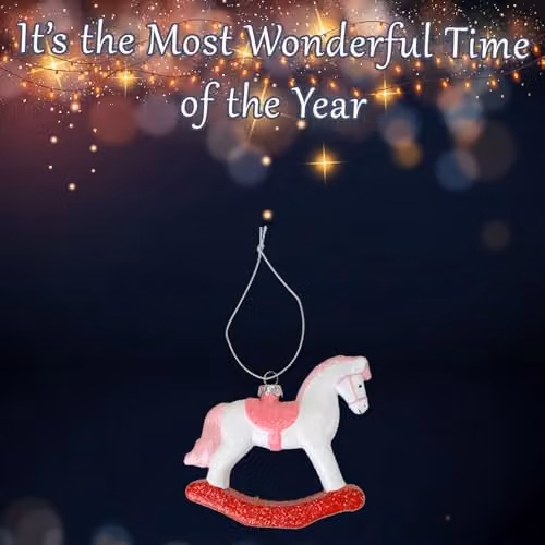 VFM e-Store Pink Rocking Horse Christmas Tree Decoration Ornament W/D/H: 10.5 x 10.5 x 10.5 cm – 3