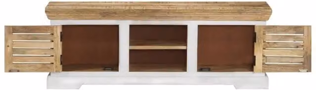 Berkfield Home Solid Mango Wood TV Cabinet in Brown, W/D/H: 110 x 30 x 40 cm – 1