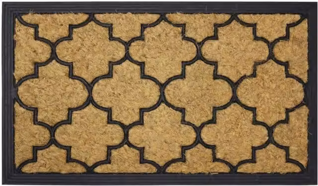 MantraRaj Non-Slip Rectangular Coir and Rubber Doormat, Brown, W: 70 cm, D: 40 cm