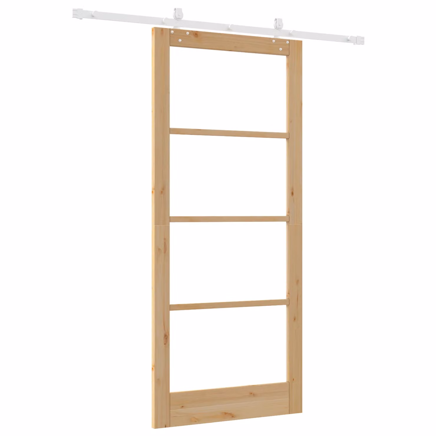 Berkfield Home Modern Sliding Door with Hardware Set in Beige Solid Pine, W: 93 cm, H: 211 cm – 2