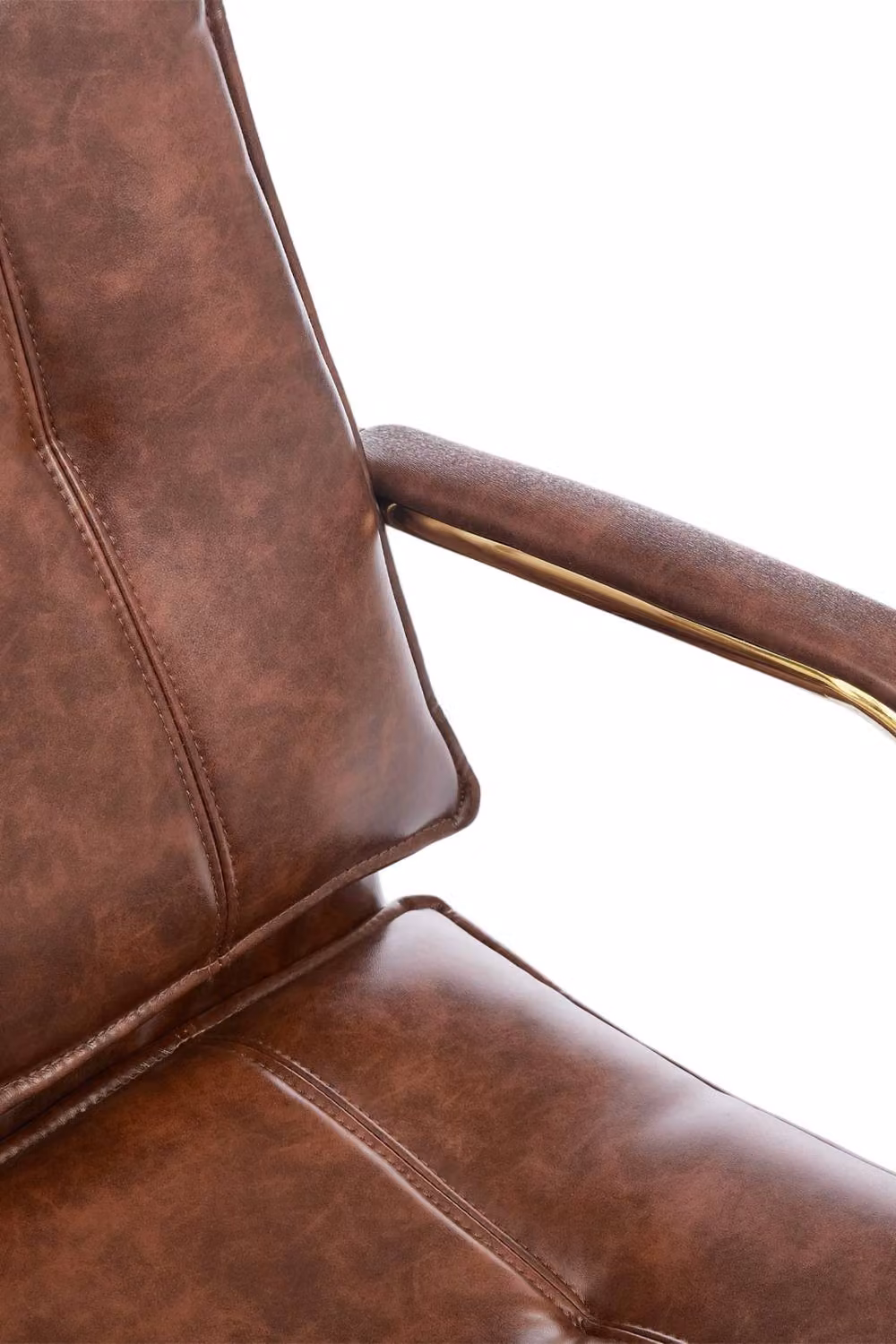 Garden Sanctuary Modern Brown PU Upholstered Task Chair with Armrests – 3