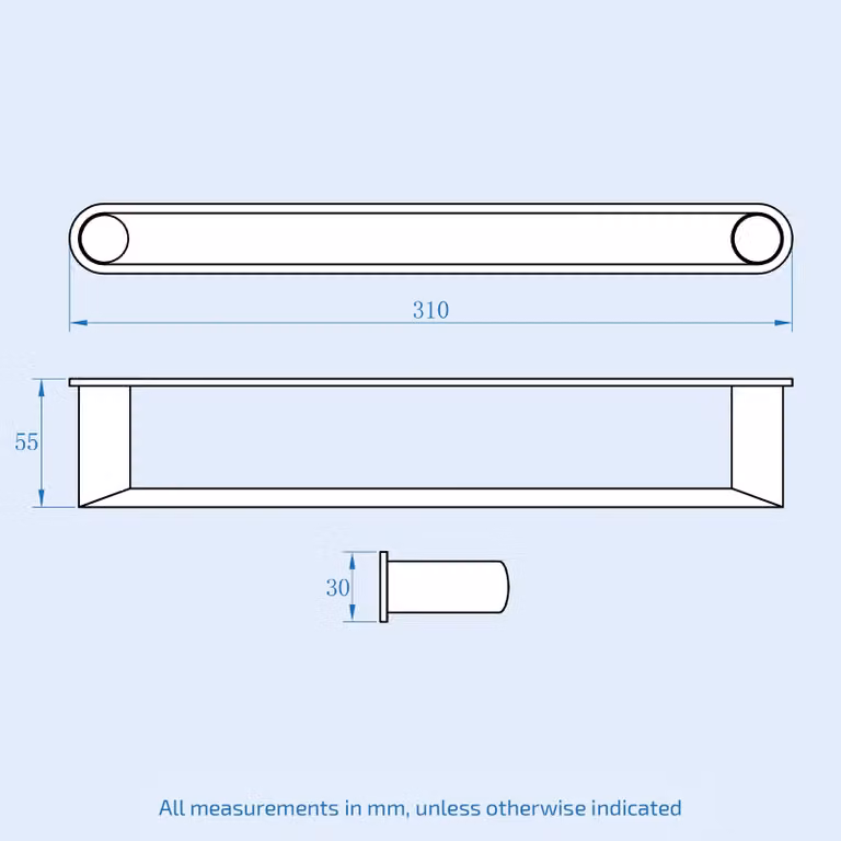 Nes Home Matte Black Modern Round Wall Mounted Towel Bar Rail Holder