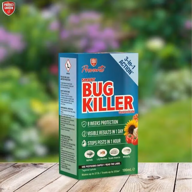 Provanto Smart Bug Killer Concentrate 3 In 1 Liquid Insecticide for Ornamental and Vegetable Gardens, 100ml