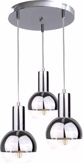 Netlighting Ice Cluster Pendant Ceiling Light in Silver with 3x E27 Dimmable Glass Bulbs, Diameter: 30 cm
