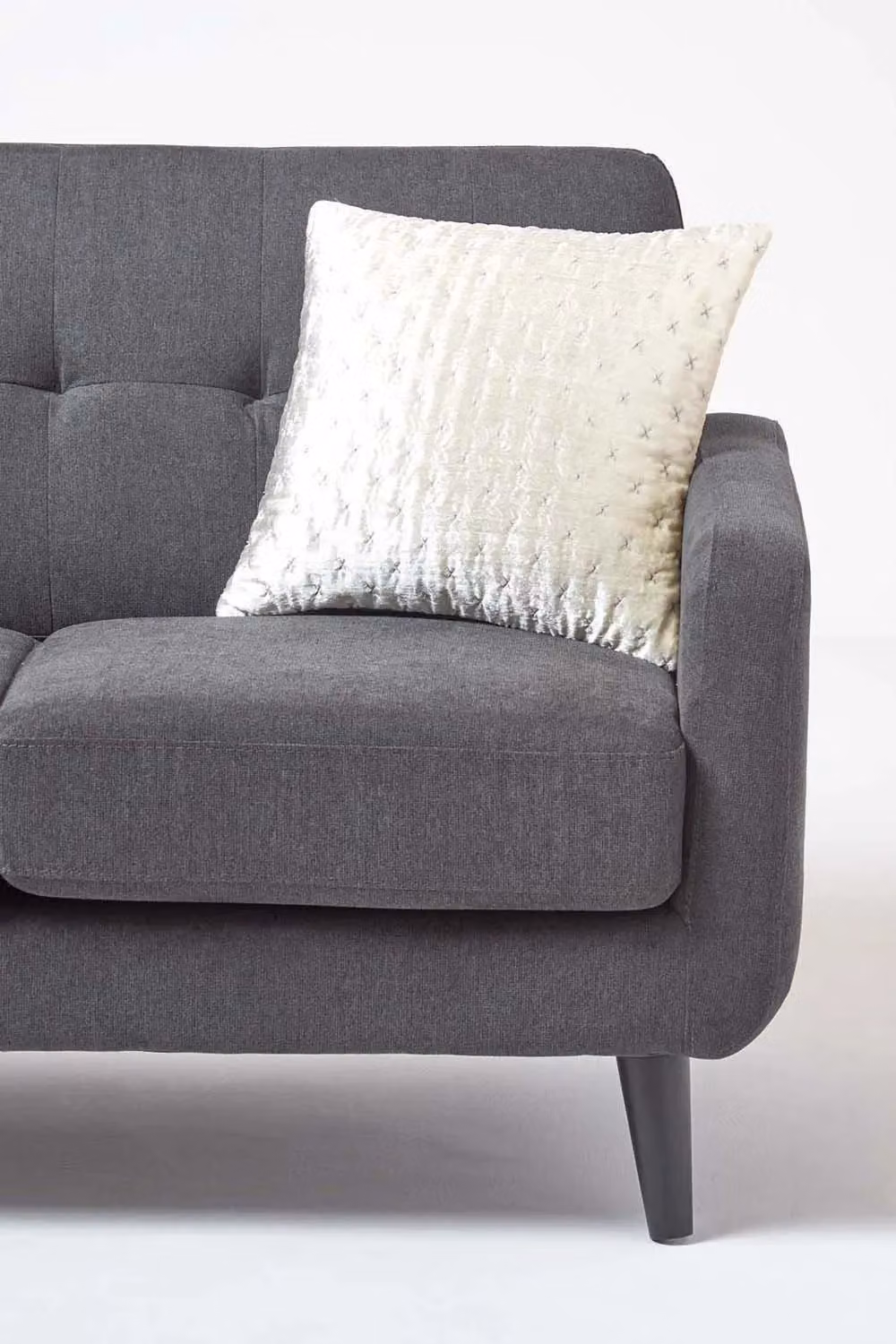 Homescapes Cream Rectangular Crushed Velvet Cushion Cover, W/D/H: 50 x 30 x 0 cm – 2