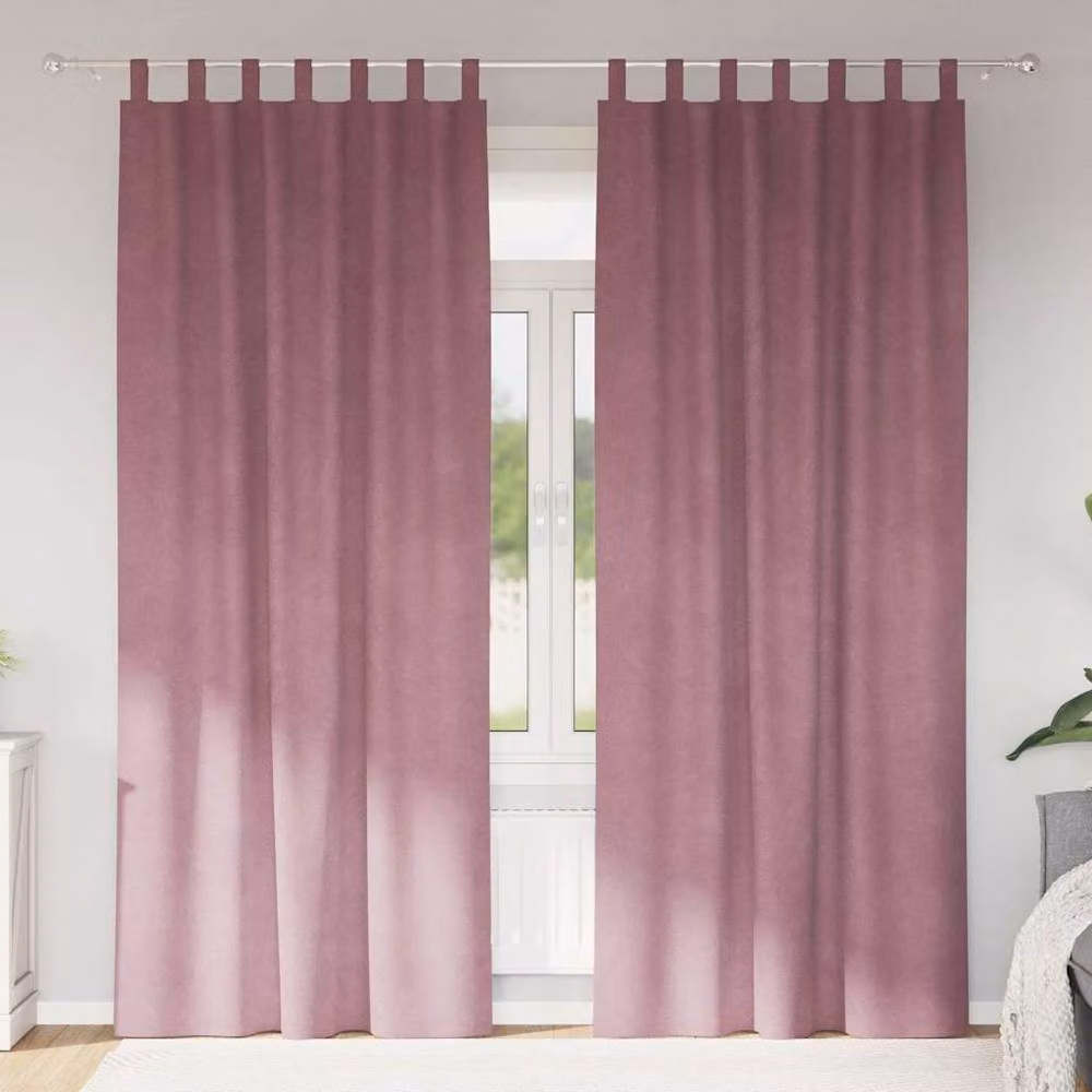 Berkfield Home Modern Blackout Velvet Curtains with Hanging Loops, 2 Pack, Pink – 2