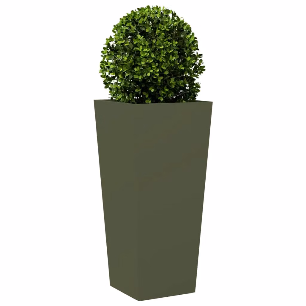 Berkfield Steel Garden Planter Tubs, Green, 2 Pack, W/D/H: 35 x 35 x 75 cm – 3