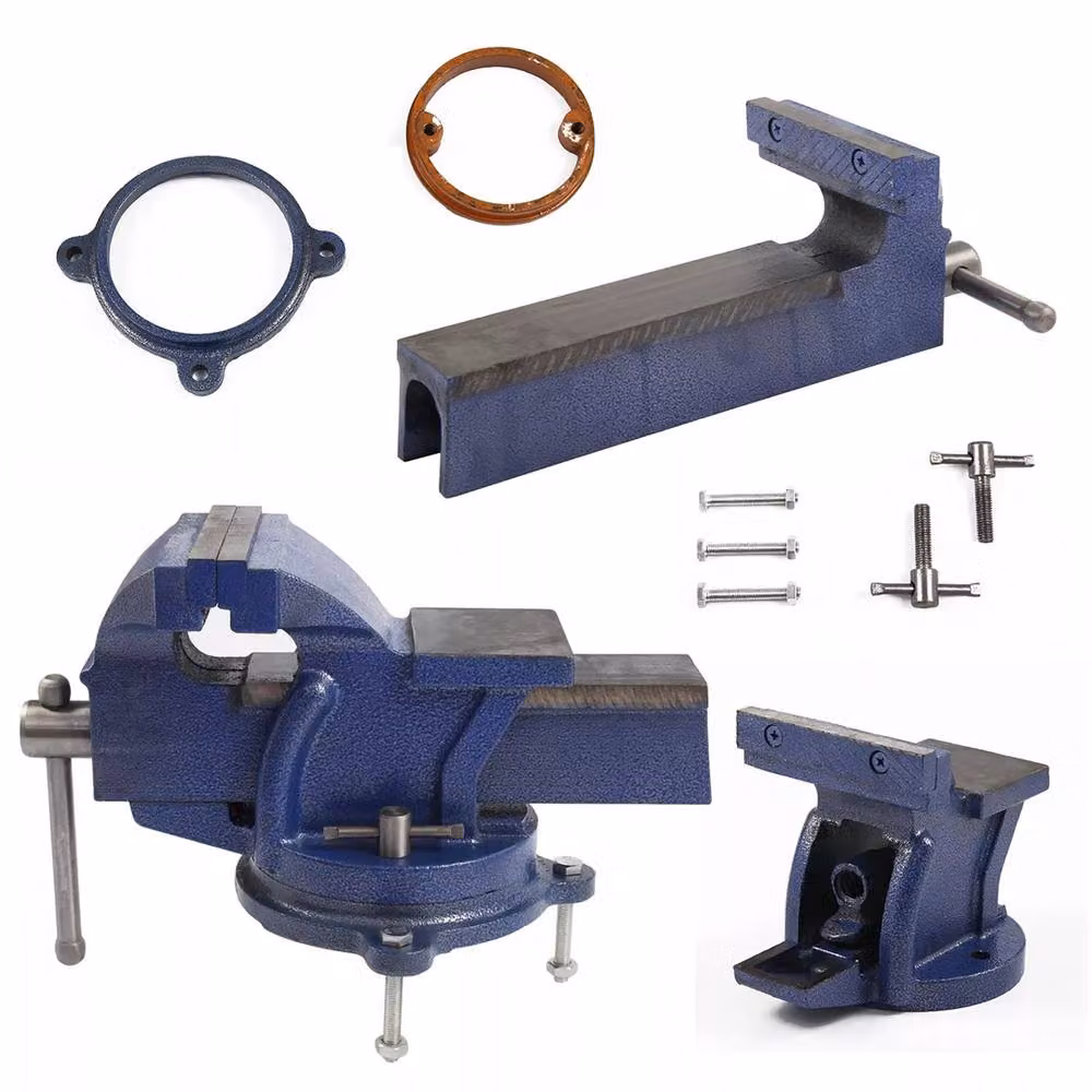 Nordara Heavy Duty 5 inch Bench Vice with Swivel Base in Blue – 5