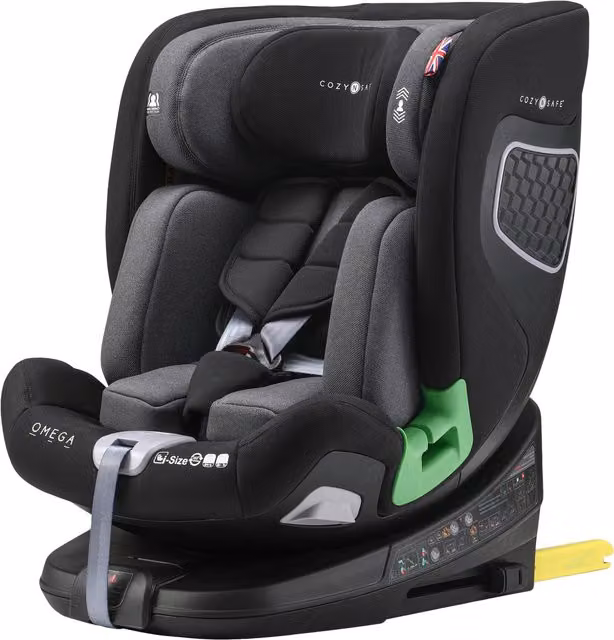 Cozy N Safe Omega i-Size 360 Rotating Child Car Seat with Isofix Base in Black and Grey
