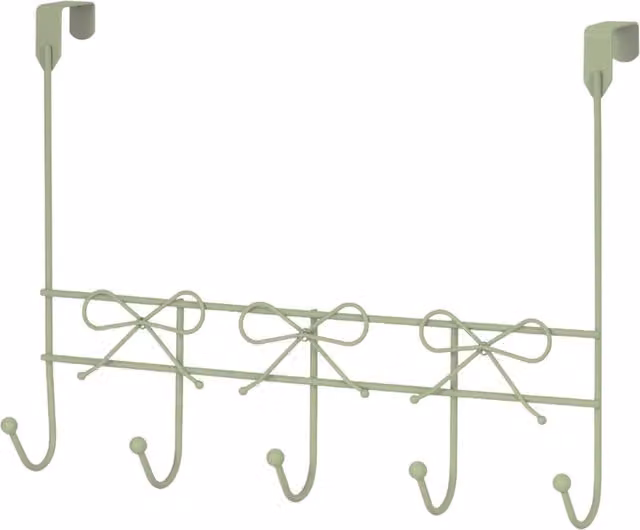 Showerdrape Metal Over Door Hanging Storage Hooks in Green