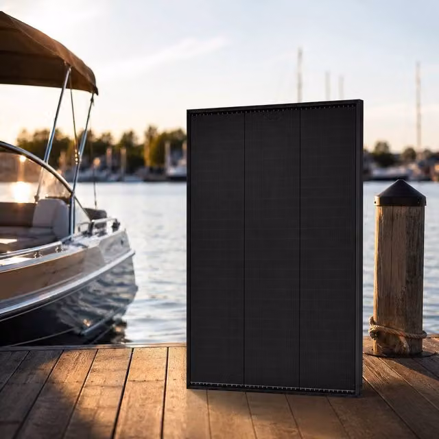 GWSOLAR 150W Monocrystalline PERC Solar Panel for 12V Battery Charging, Black – 1