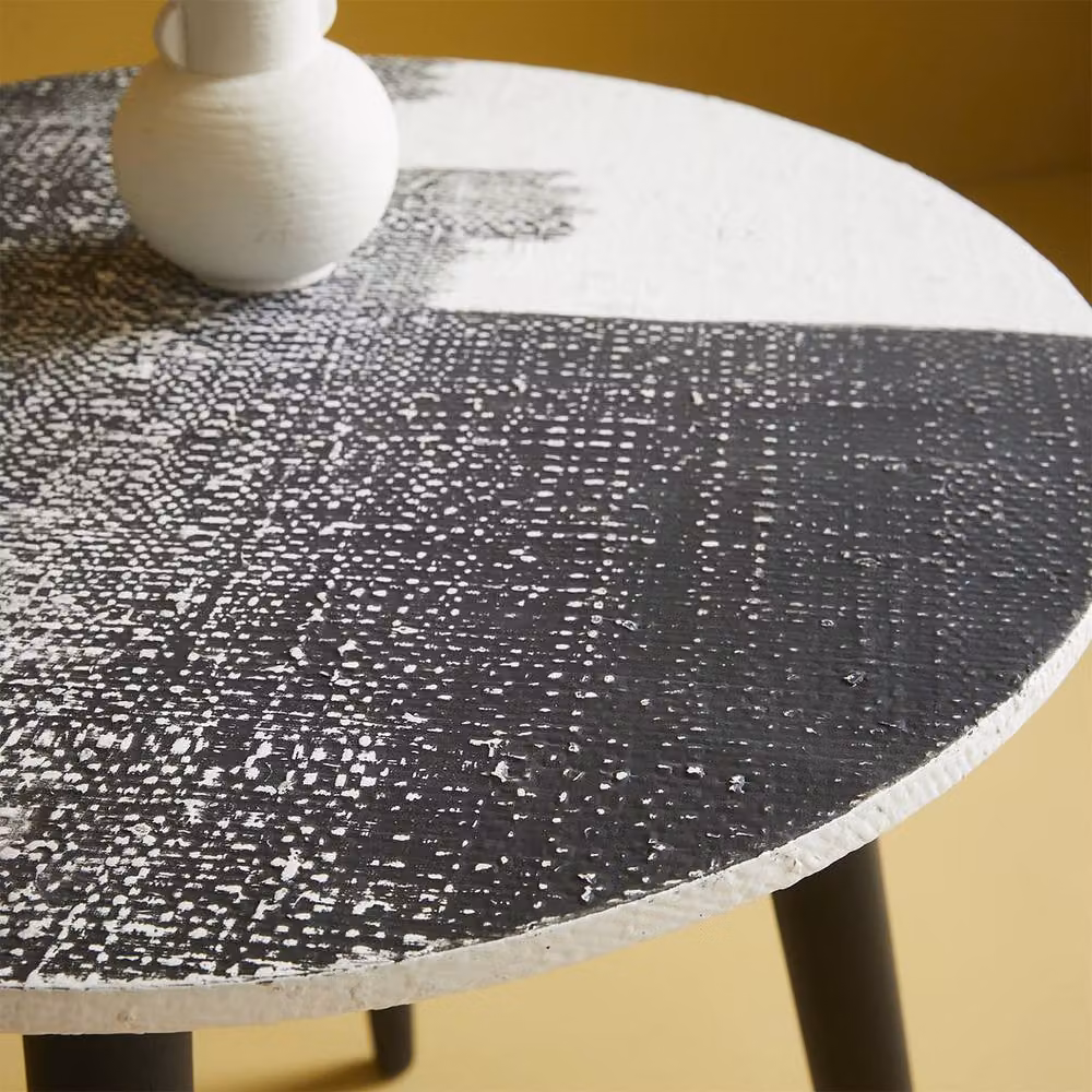 Signature Abstract Side Table in Black, H 52 cm – 4
