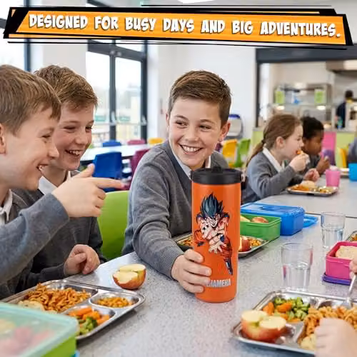 Get Trend Dragon Ball Z Insulated Stainless Steel Tumbler with Straw and Handle, Orange, 850ml – 3