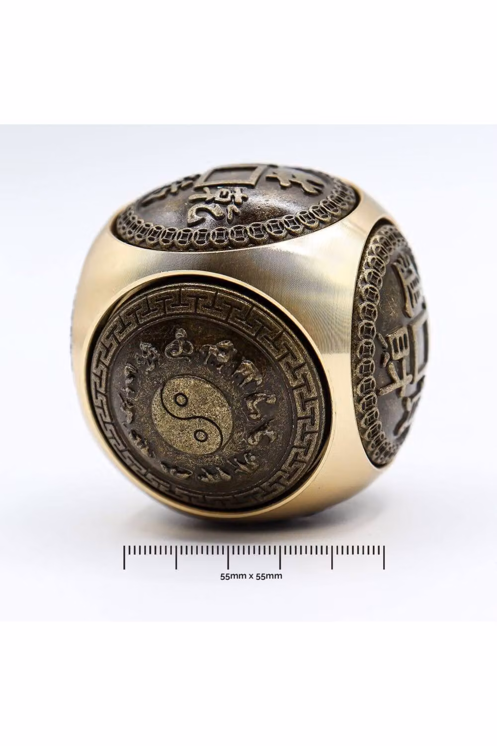 KDMD Feng Shui Fortune Large Wealth Dice Gold Metal Prosperity and Harmony Tabletop Decor – 2