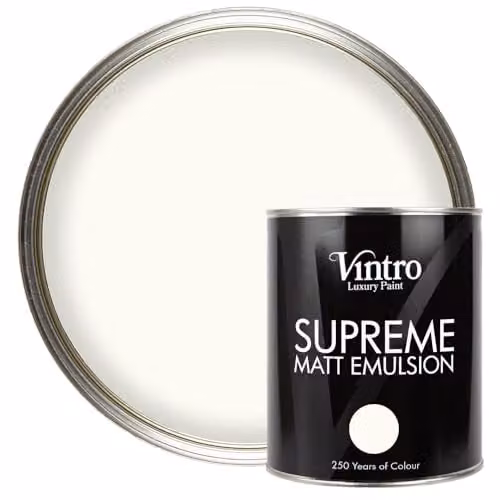 Vintro Luxury Matt Emulsion Warm White Multi Surface Paint for Walls, Ceilings, Wood and Metal, 1 l