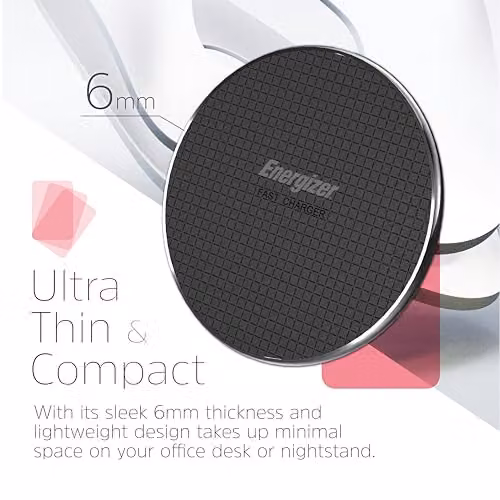 Energizer Black QI Wireless Charging Pad 15W with USB-C – 2
