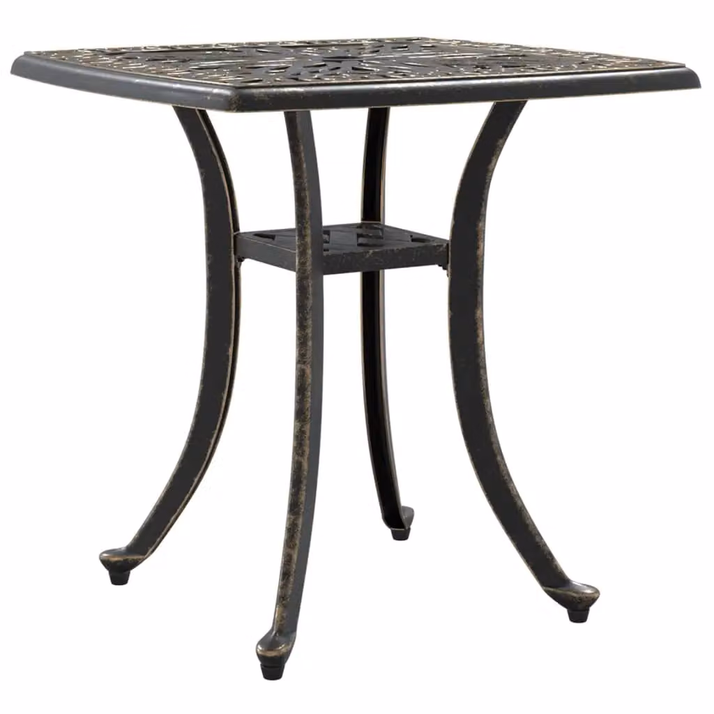 Berkfield Home Garden Table in Bronze Brown Cast Aluminium W/D/H: 53 x 53 x 53 cm – 2