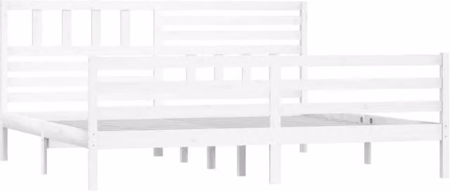 Berkfield Home Beautiful White Solid Wood Bed Frame W/D/H: 200 x 100 x 206 cm