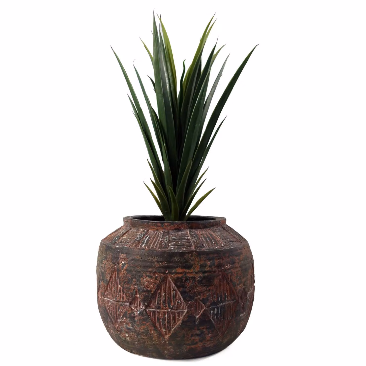 Botanik Leaf Aztec Diamond Large Planter in Brown, H 36 cm x W 27 cm x D 27 cm – 3