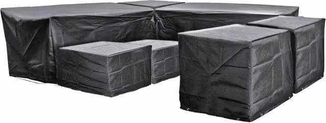 Cozy Bay EZBreathe Malta 9 Seat Corner Sofa Furniture Set Cover in Black