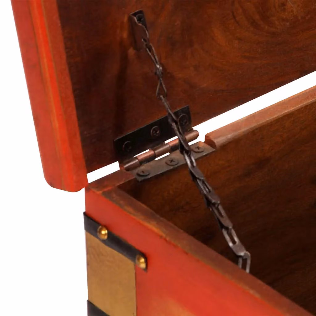 Berkfield Home Red Lacquered Solid Acacia Wood Storage Box with Castors W/D/H: 110 x 40 x 40 cm – 4