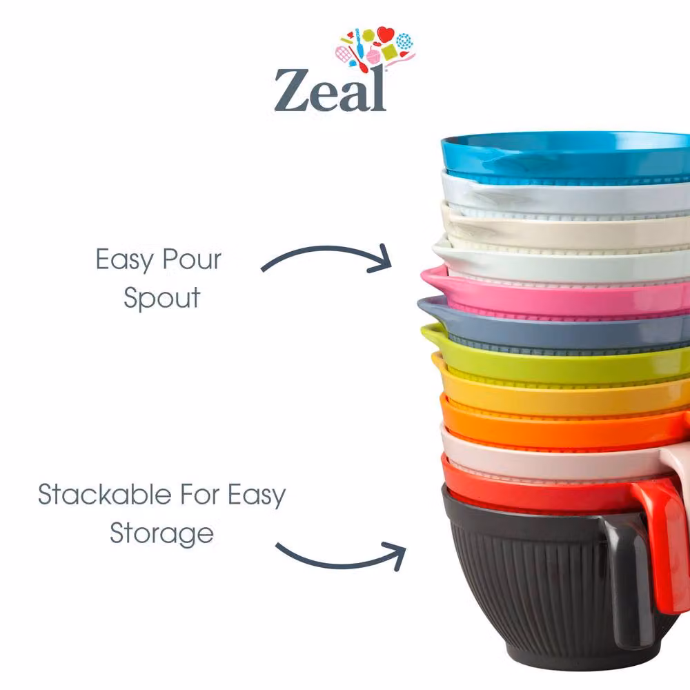 Zeal Mini Melamine Mixing Bowl Jug with Pouring Spout, Dark Grey, 0.568 l – 5