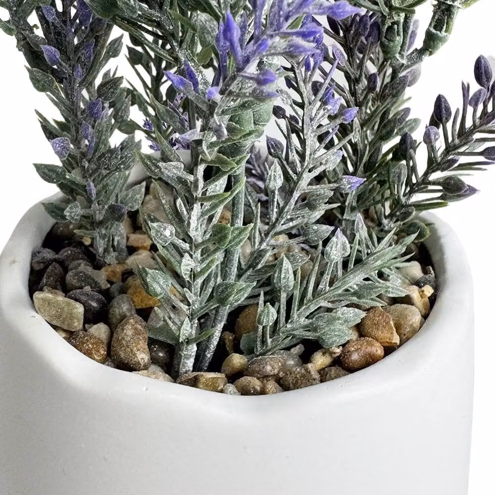 Voltico Artificial Purple Lavender Plant in a White Ceramic Pot, Height: 26 cm – 3