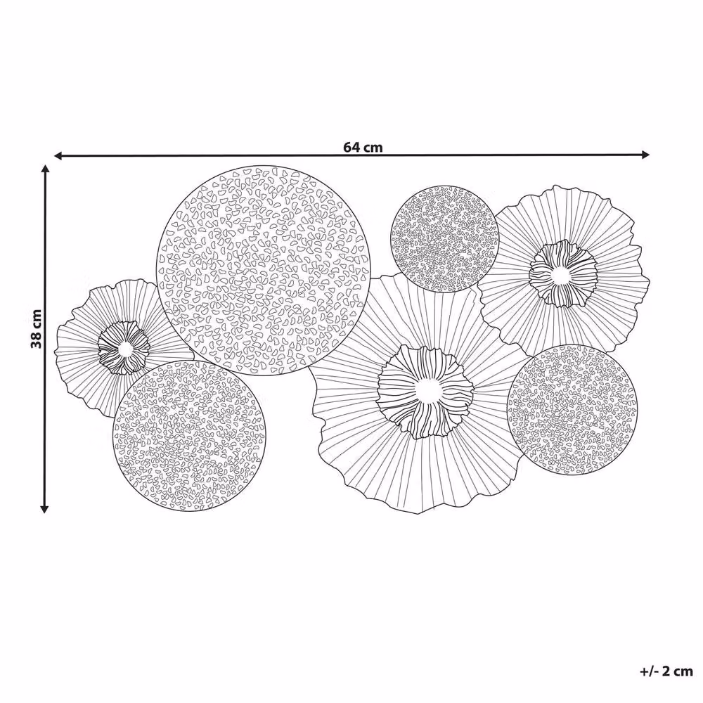 Wyld and Coco Circles 3D Geometric Metal Wall Art in Black, Silver, Gold and White, W64 x D5 x H38 cm – 4