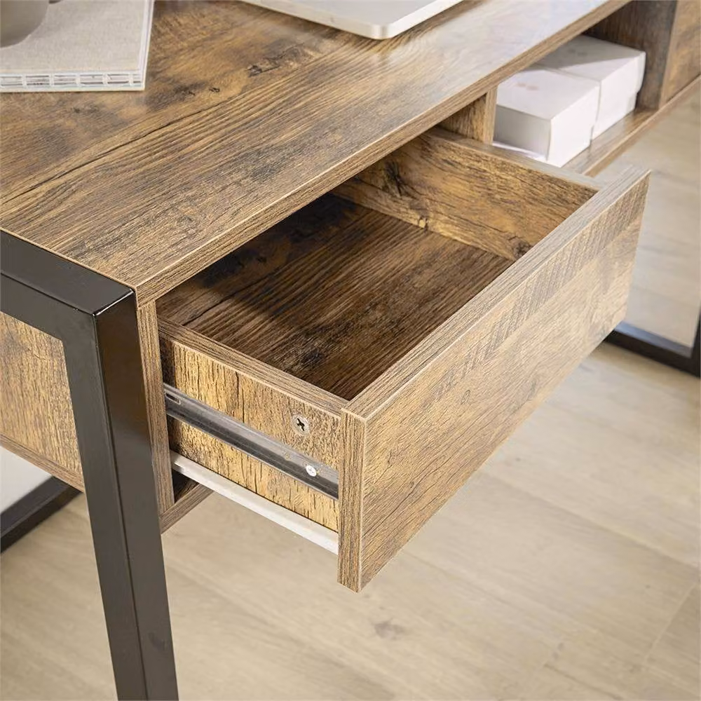 SPETLEK Industrial Computer Desk and Laptop Workstation in Light Oak – 2