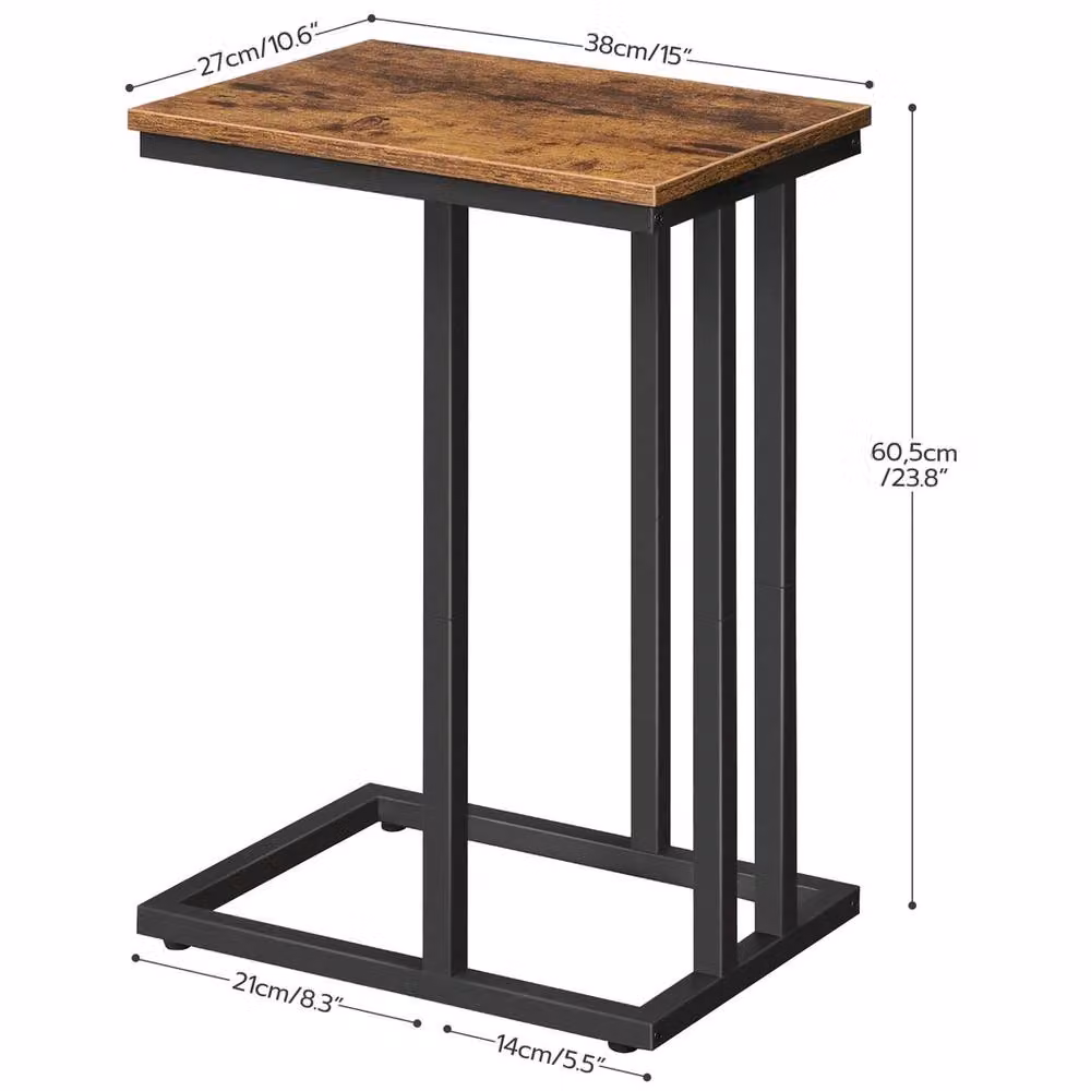 NESTLUNE C Shaped Side Table and Sofa End Table in Brown, W/D/H: 100 x 100 x 100 cm – 2