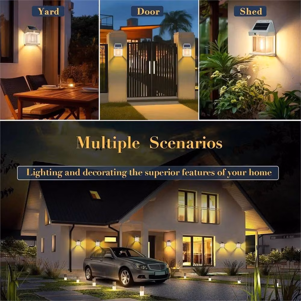 Nordara Black Solar Powered Wall Lantern with PIR Motion Sensor for Garden and Terrace – 3