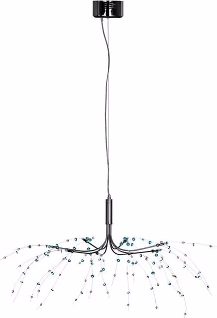 Interiors by Premier Xavia 8 Light Modern Ceiling Light in Blue and Transparent Crystal with Chrome Finish