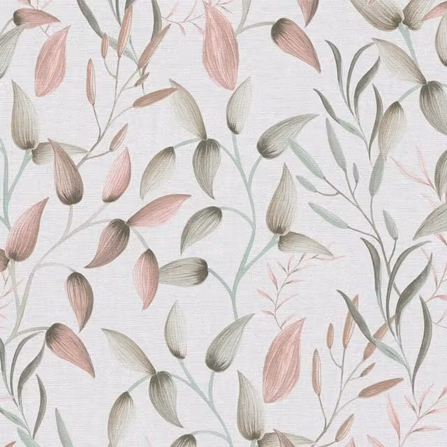 I Love Wallpaper Botanical Floral Wallpaper in Green and Pink