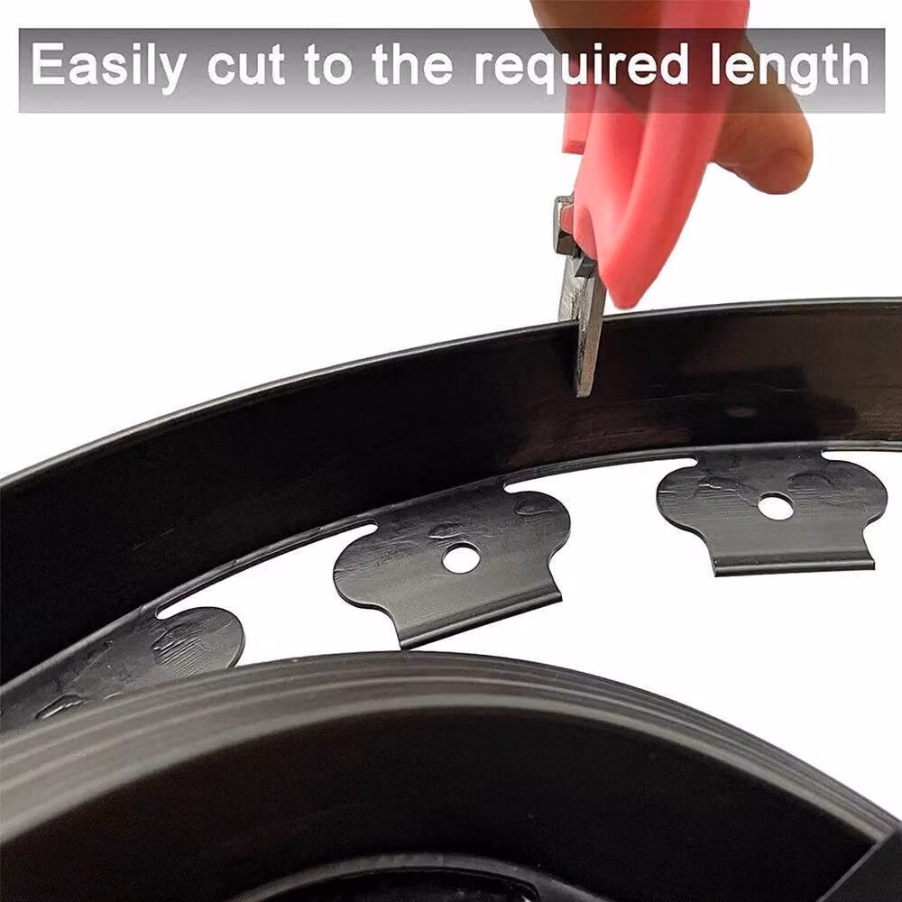 NESTLUNE Black Plastic Lawn Edge Border with 50 Pegs – 4