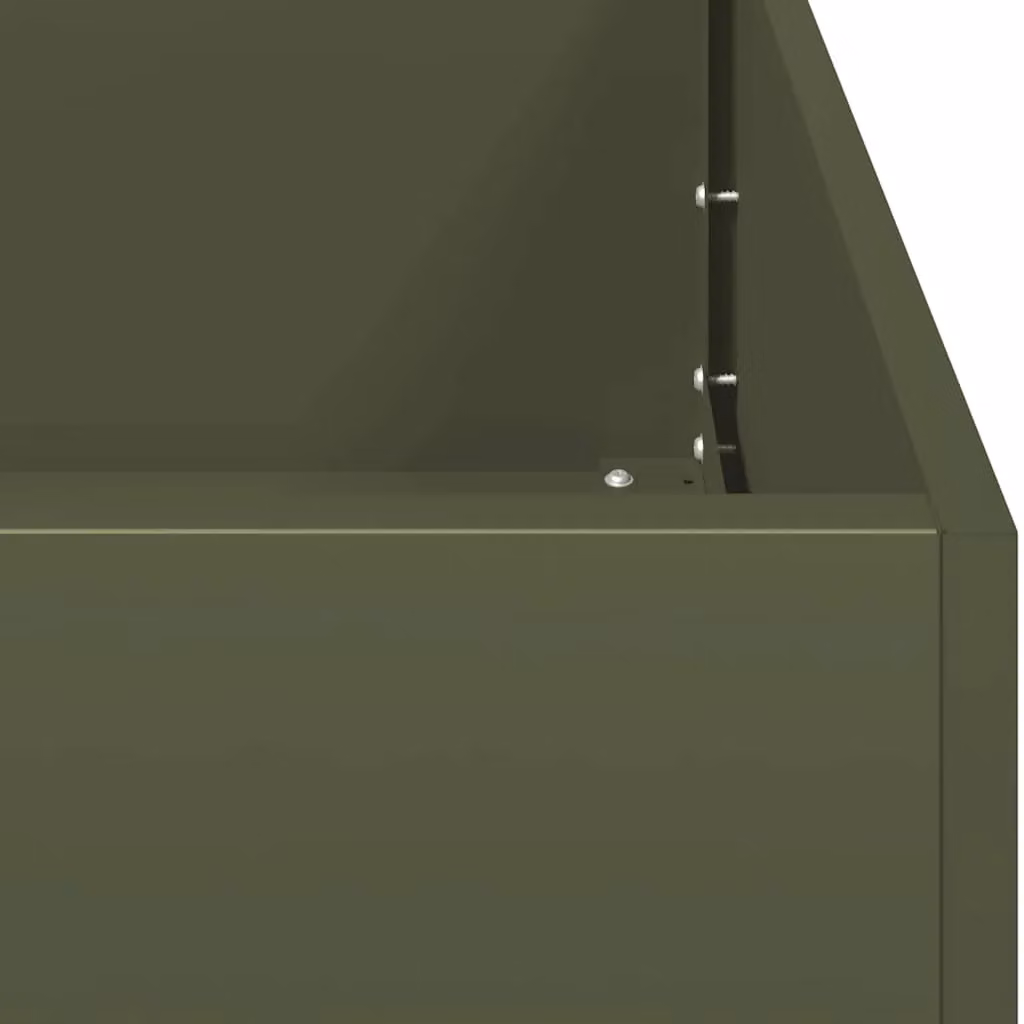 Berkfield Home Steel Planter in Green, W/D/H: 100 x 100 x 80 cm – 5
