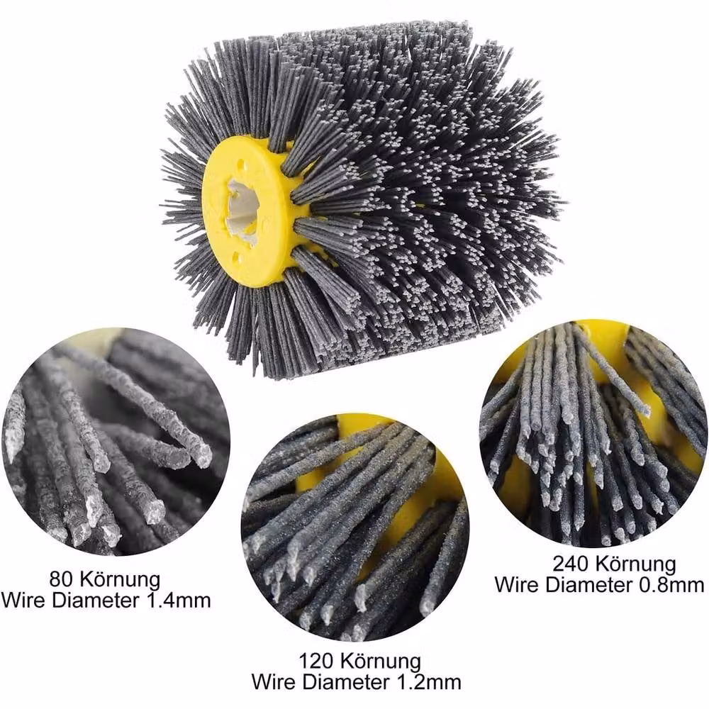 VOGREX Wire Drawing Polishing Wheel Brush for Woodworking in Grey – 3