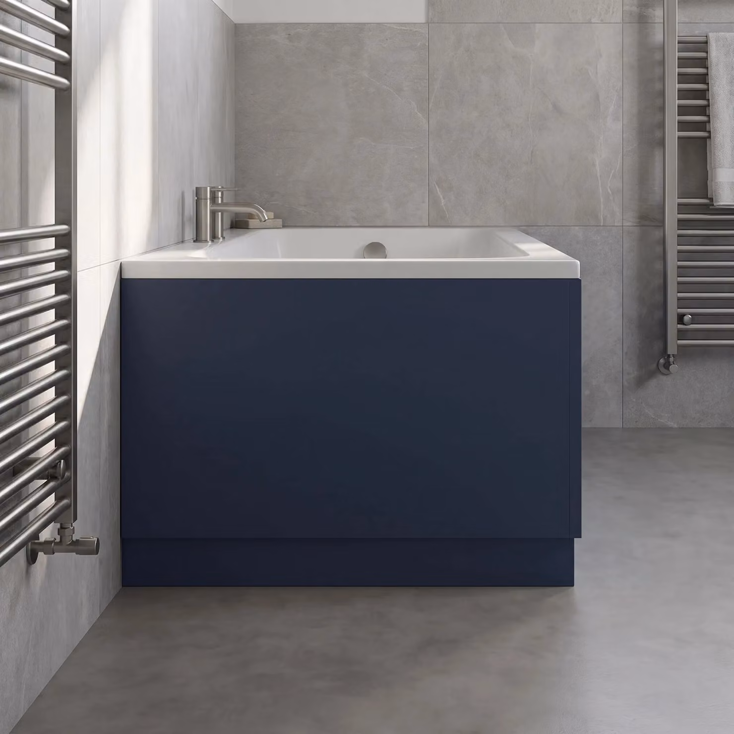 Balterley Edge/Power Straight End Bath Panel and Plinth in Blue – 2