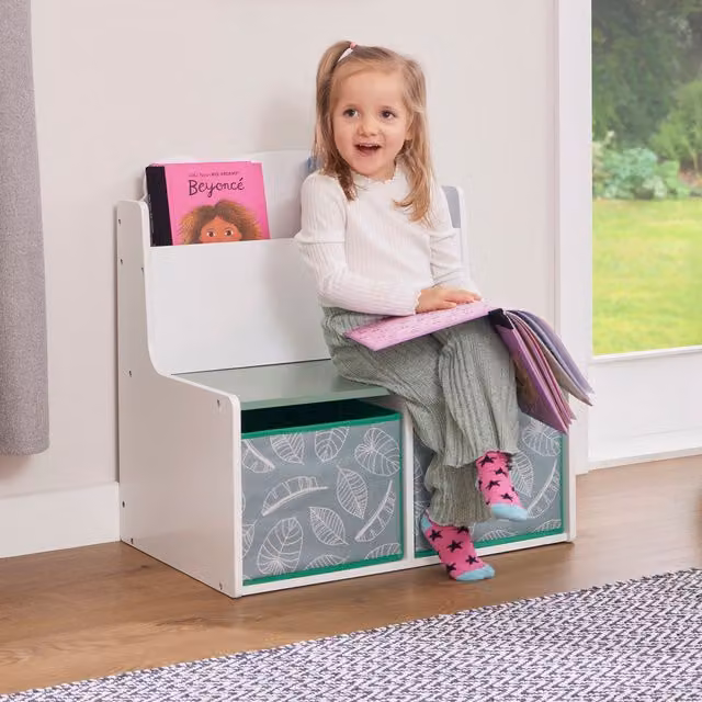 Liberty House Toys Kids Teddy Bear Bookcase in White