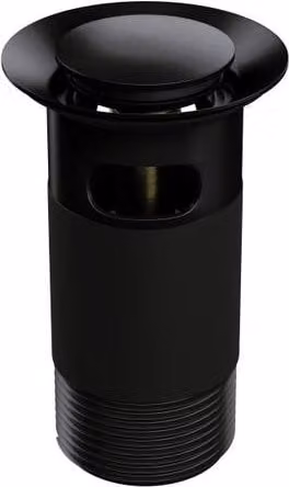 Balterley Round Click-Clack Slotted Basin Waste with Overflow, Top Fix Installation, Black – 1
